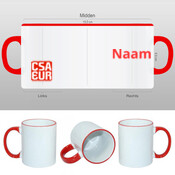 CSA coloured Rim and Handle Mug with name